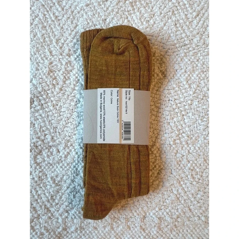 Nui Organics Nature Socks Ochre 7/9y
